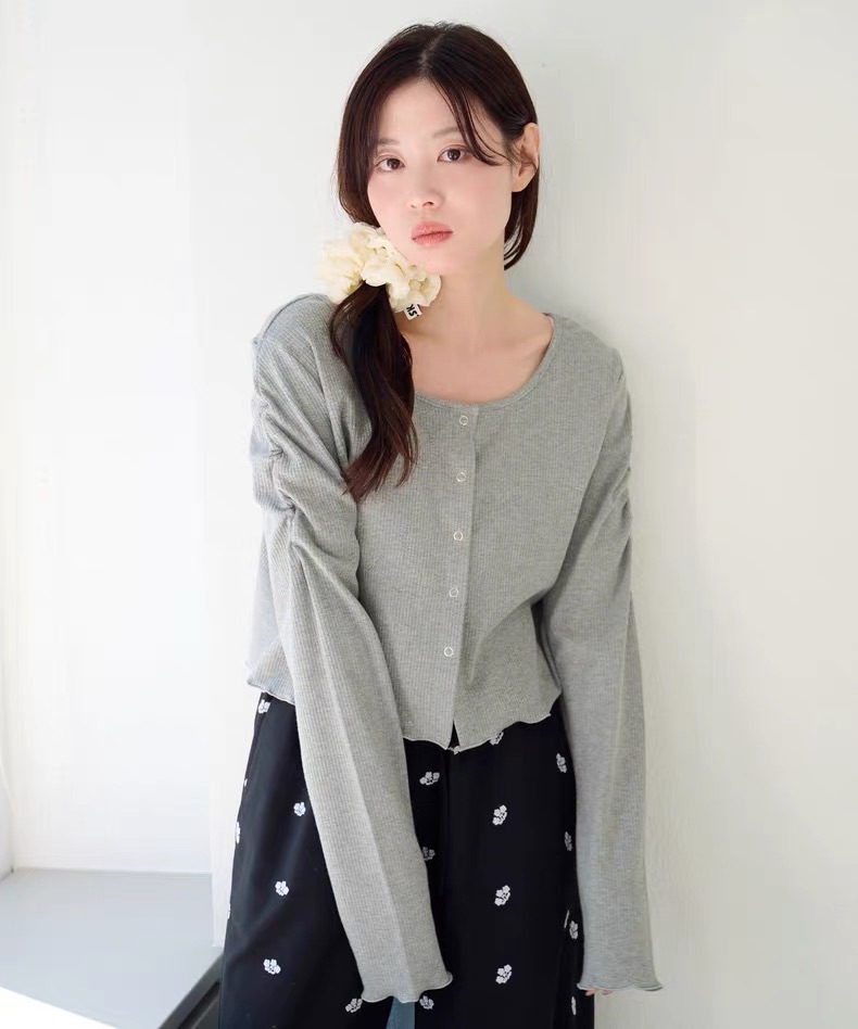 032703團購不退換預購 kas 最新款 超級親膚棉麻超級舒服 羅文花紋花紋木耳衣開衫