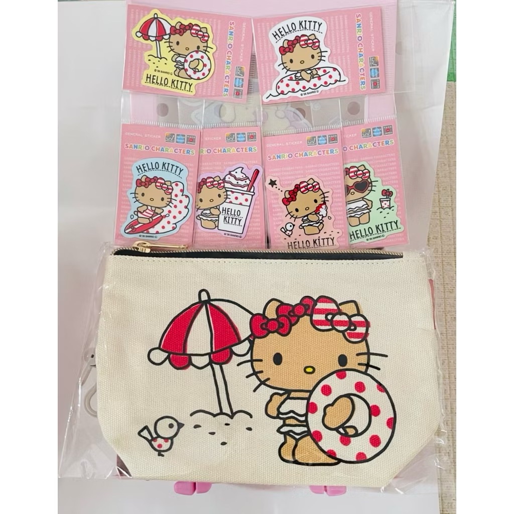日本購入～Sanrio三麗鷗 曬黑、日燒、烤焦、小麥色Hello Kitty 日本製貼紙