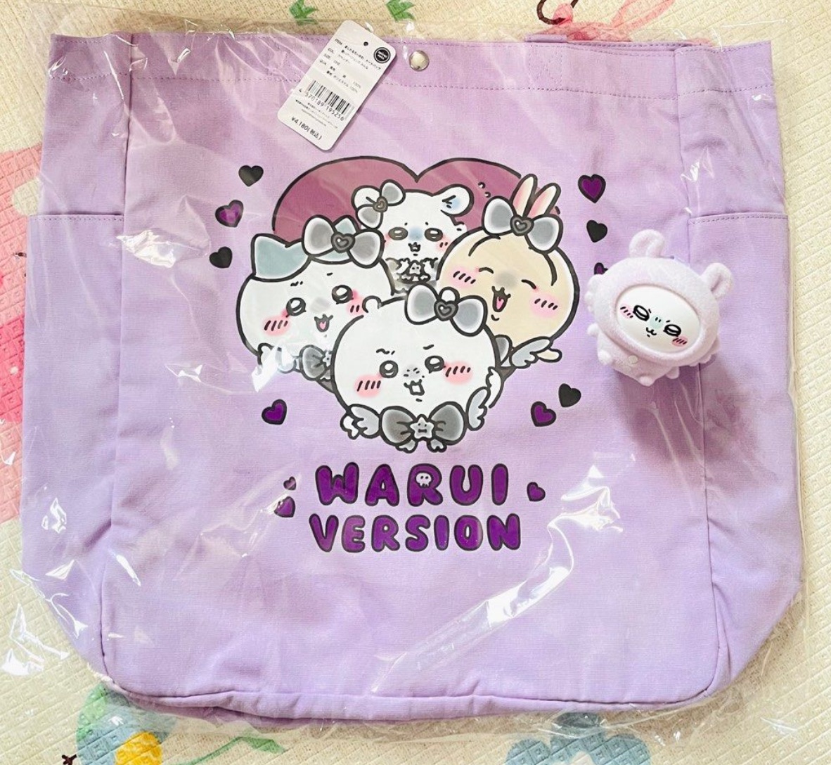 送名創優品 睡衣換臉小桃公仔 日本購入 吉伊卡哇 魔法系列 紫色帆布包包