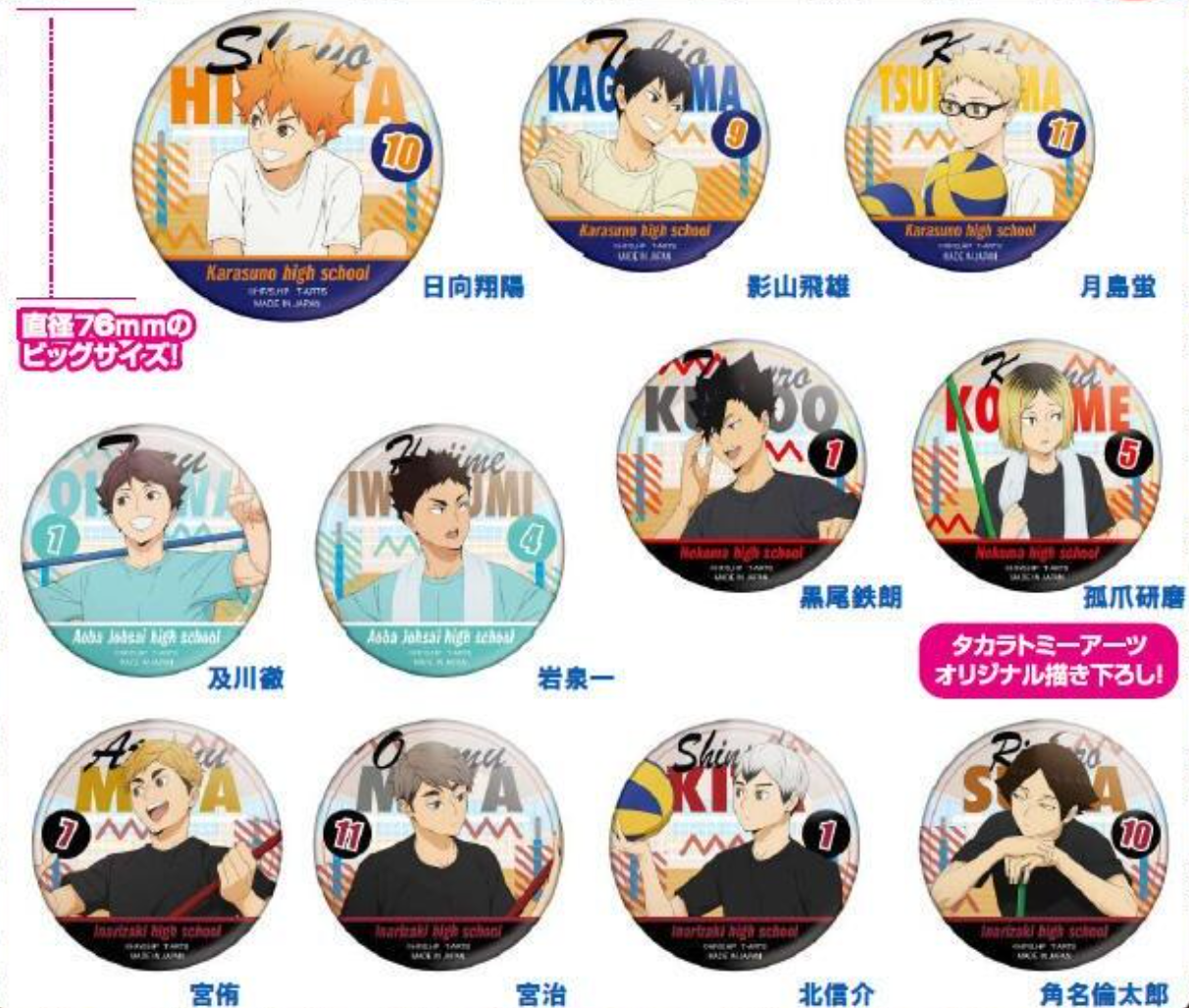 現貨 排球少年 掃除系列 徽章