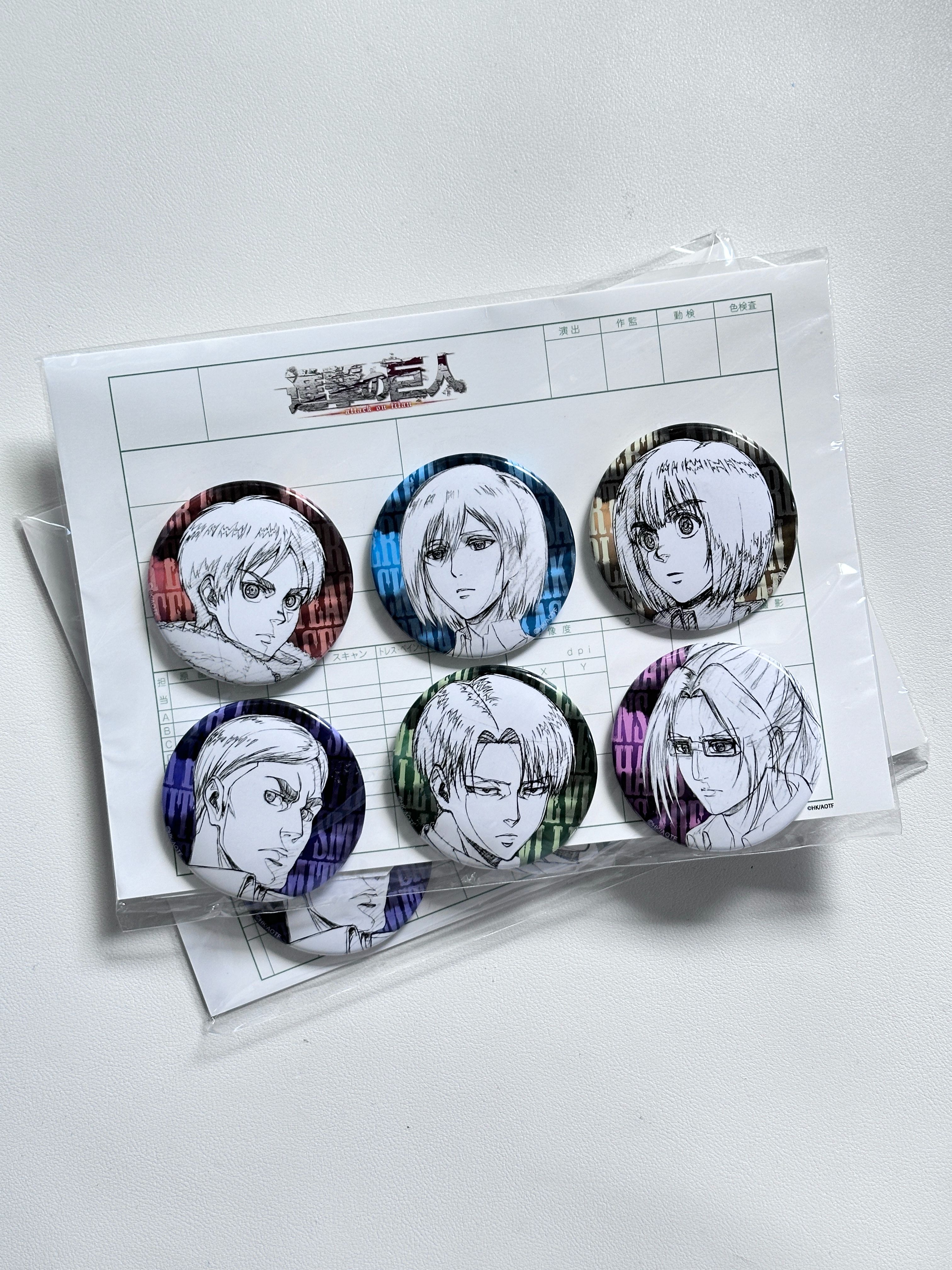 現貨 進撃的巨人 WIT原畫徽章組