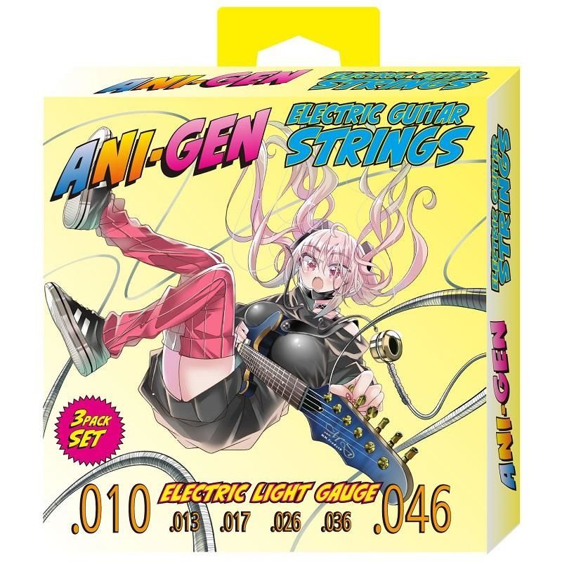 三包裝吉他弦！日本限定 漫畫家聯名 Kikutani ANI-GEN エレキギター用3SETパック弦（10-46）