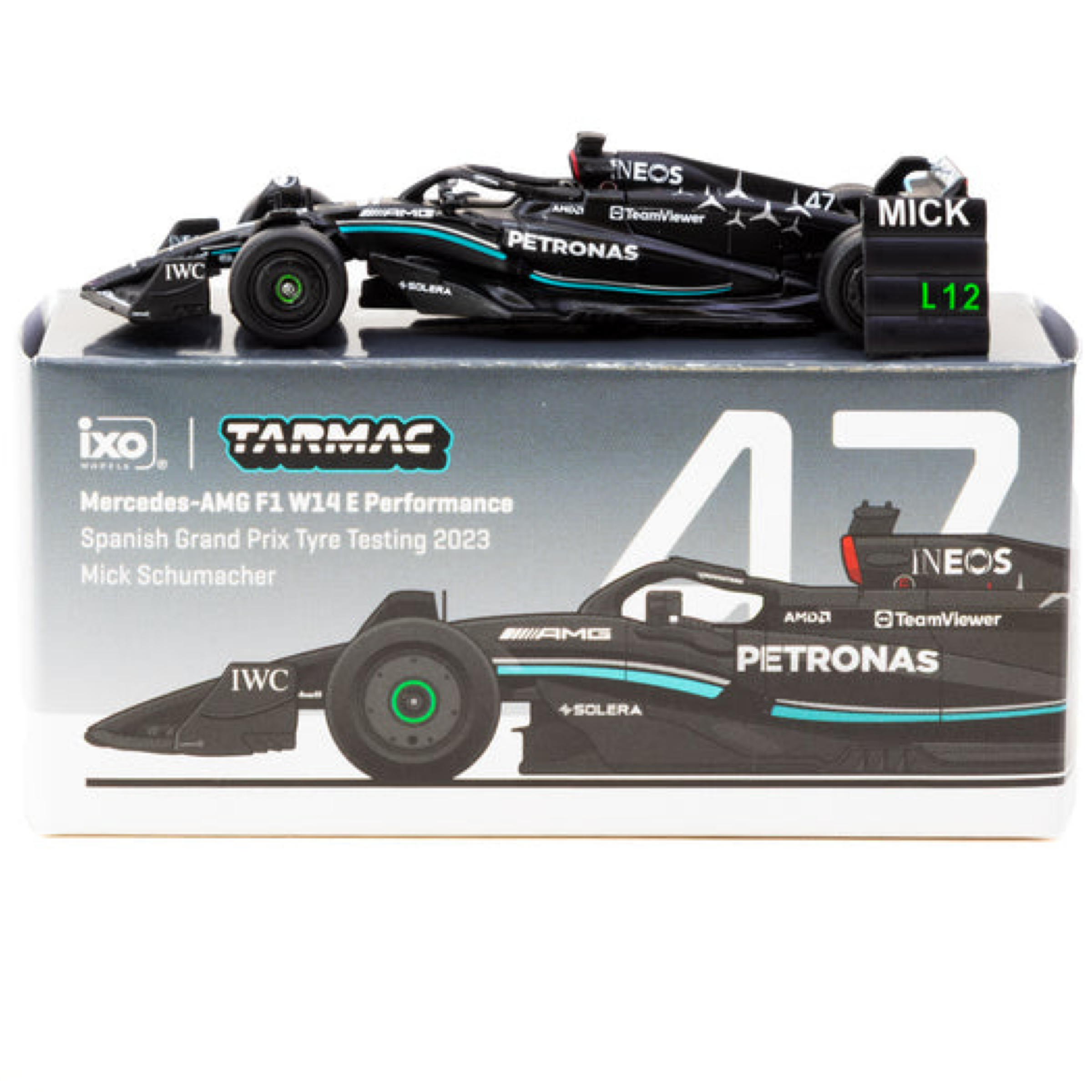 Tarmac Mercedes W14 #47 Mick Schumacher Spanish GP Tyre Tes