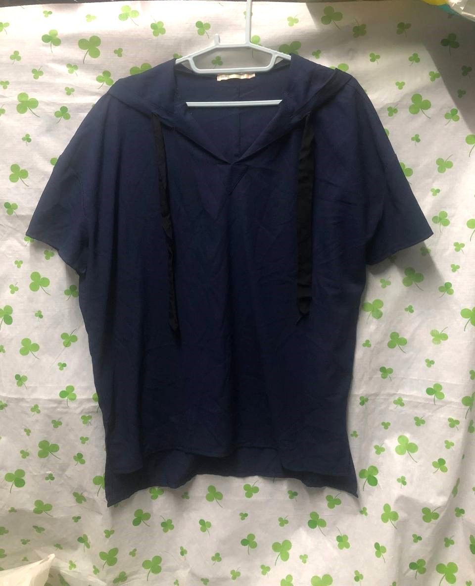 ♛ROSEMAYR♛廠商寄賣-中大尺碼 深藍連帽抽繩短袖上衣