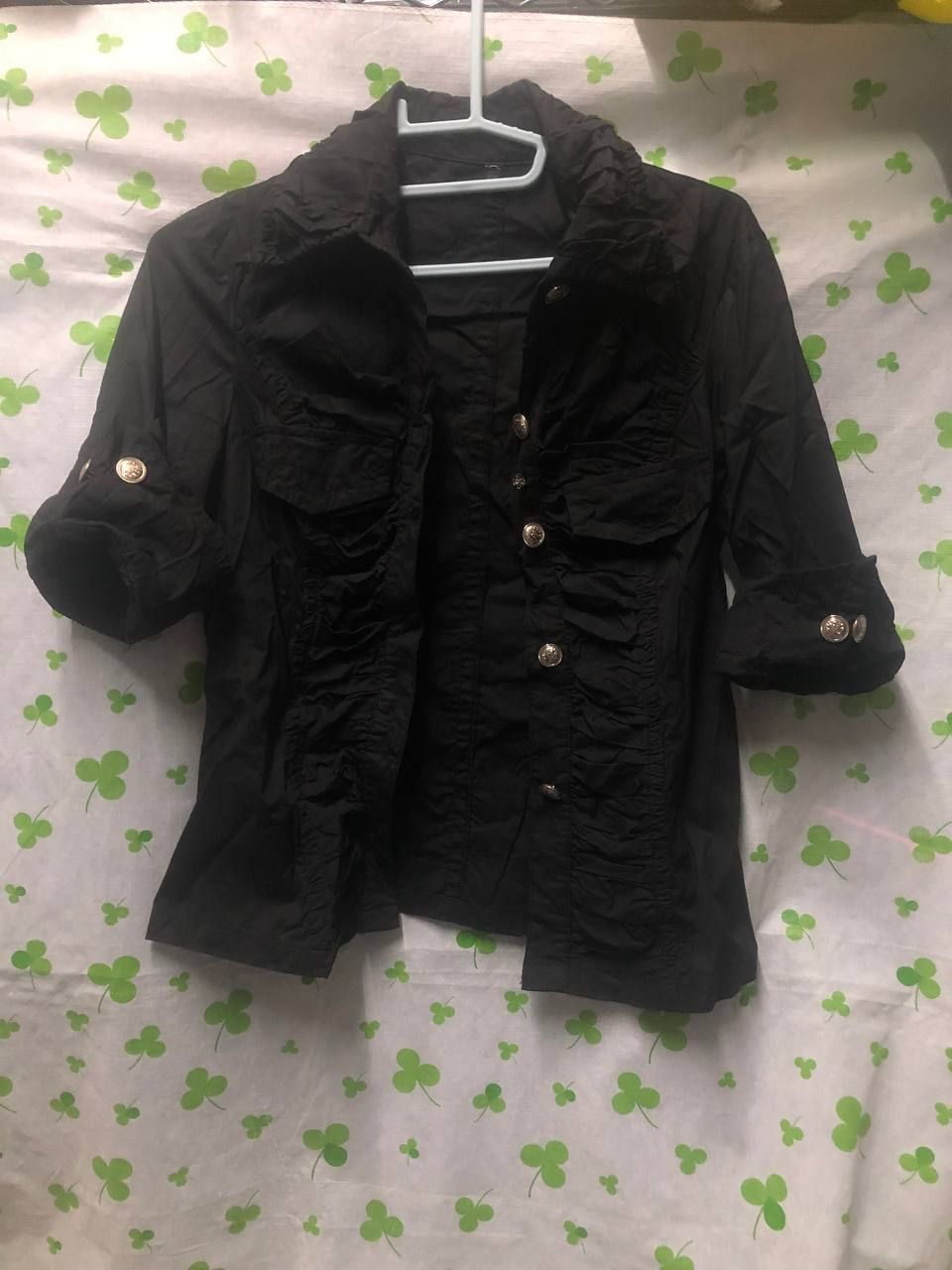 ♛ROSEMAYR♛廠商寄賣- 黑色抓皺感五分袖襯衫 試穿品