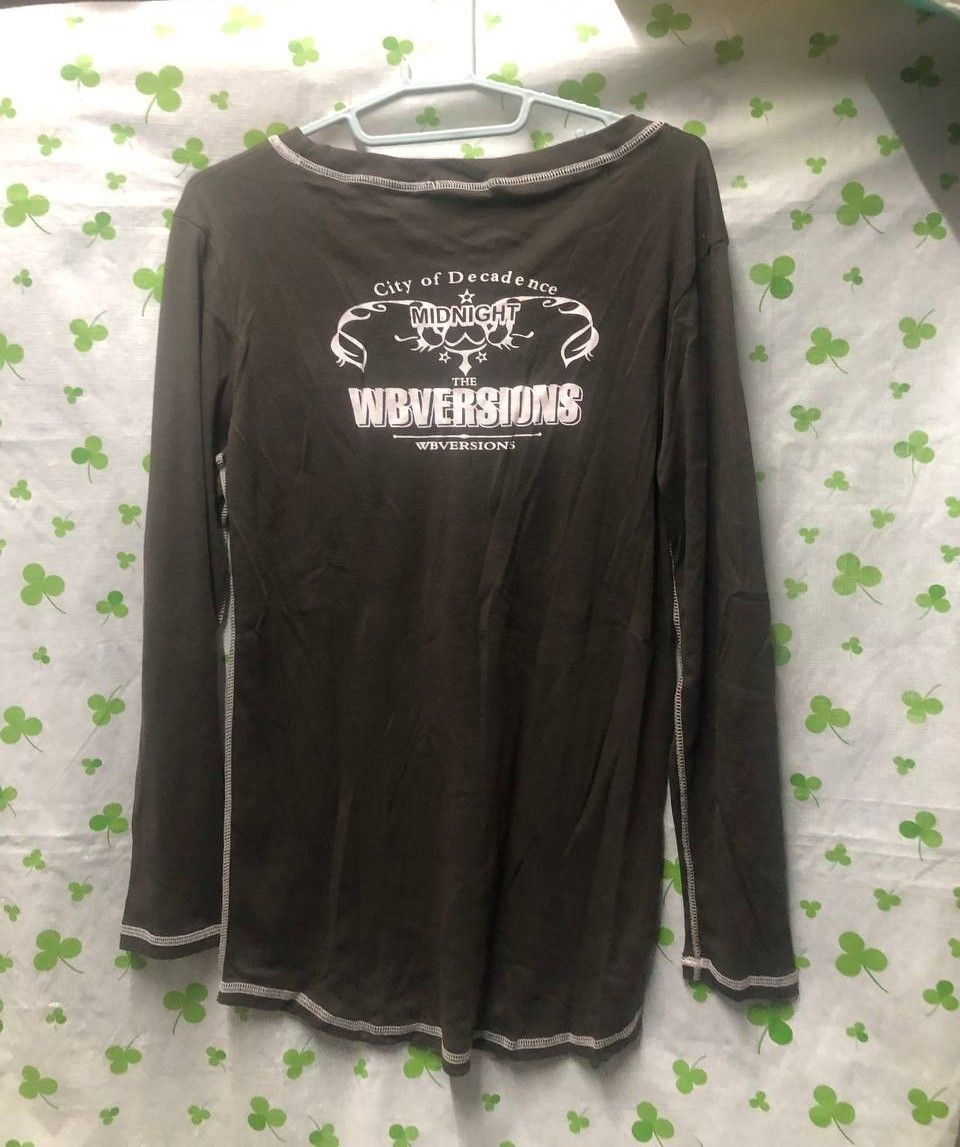 ♛ROSEMAYR♛廠商寄賣- 中大尺碼 拷克邊印花字母長袖上衣