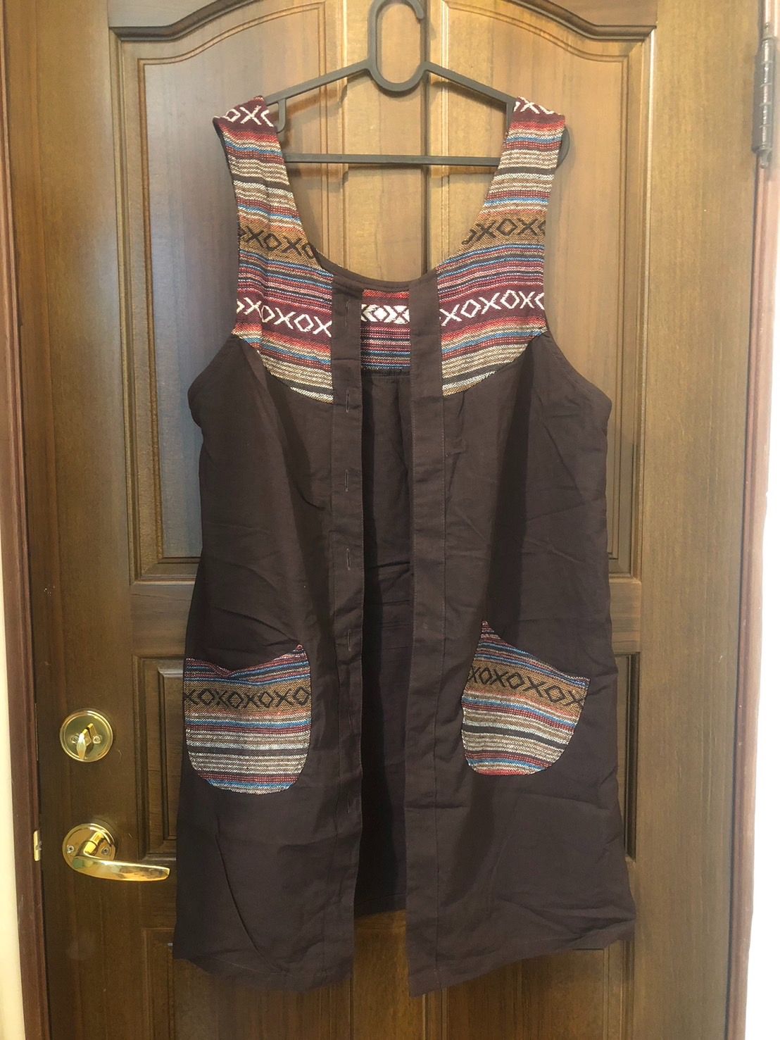 ♛ROSEMAYR♛廠商寄賣-Z2887異國風老布拼繡開襟式背心