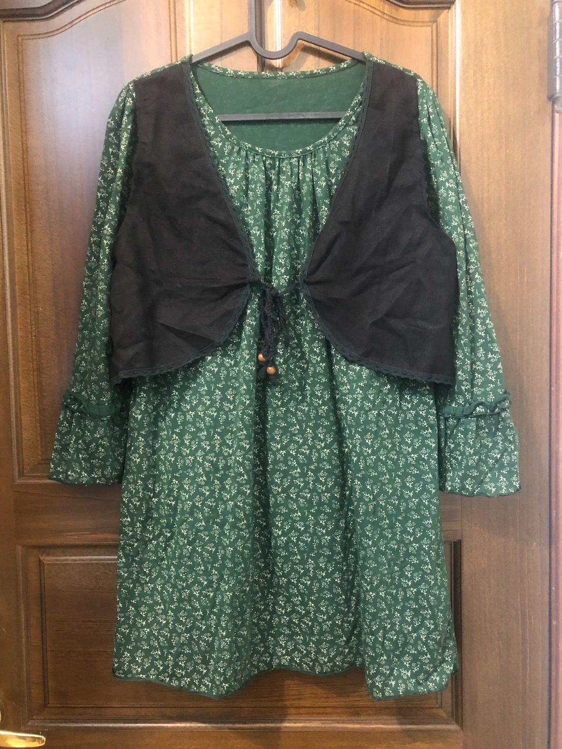 ♛ROSEMAYR♛廠商寄賣-Z2551異國風墨綠假兩件洋裝 展示品