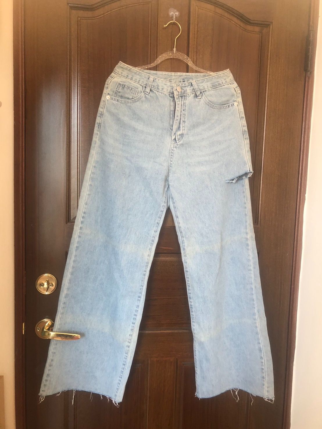 ♛ROSEMAYR♛廠商寄賣-C1956 淺藍破洞風牛仔長褲 展示品