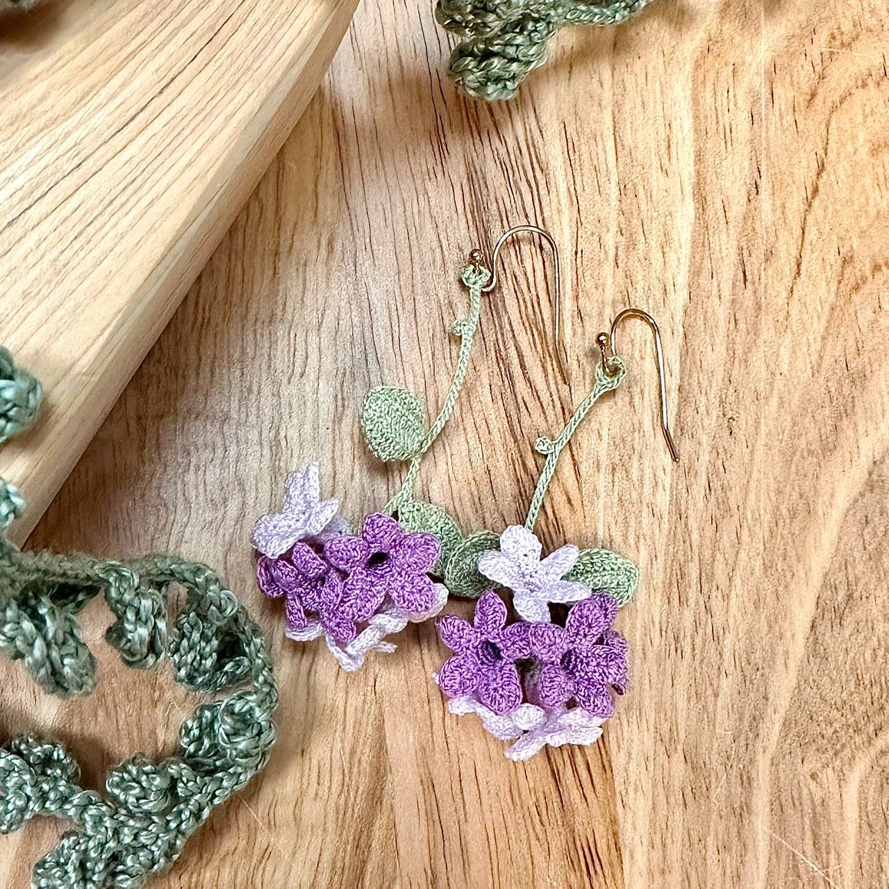 垂墜小花耳環（紫色系）