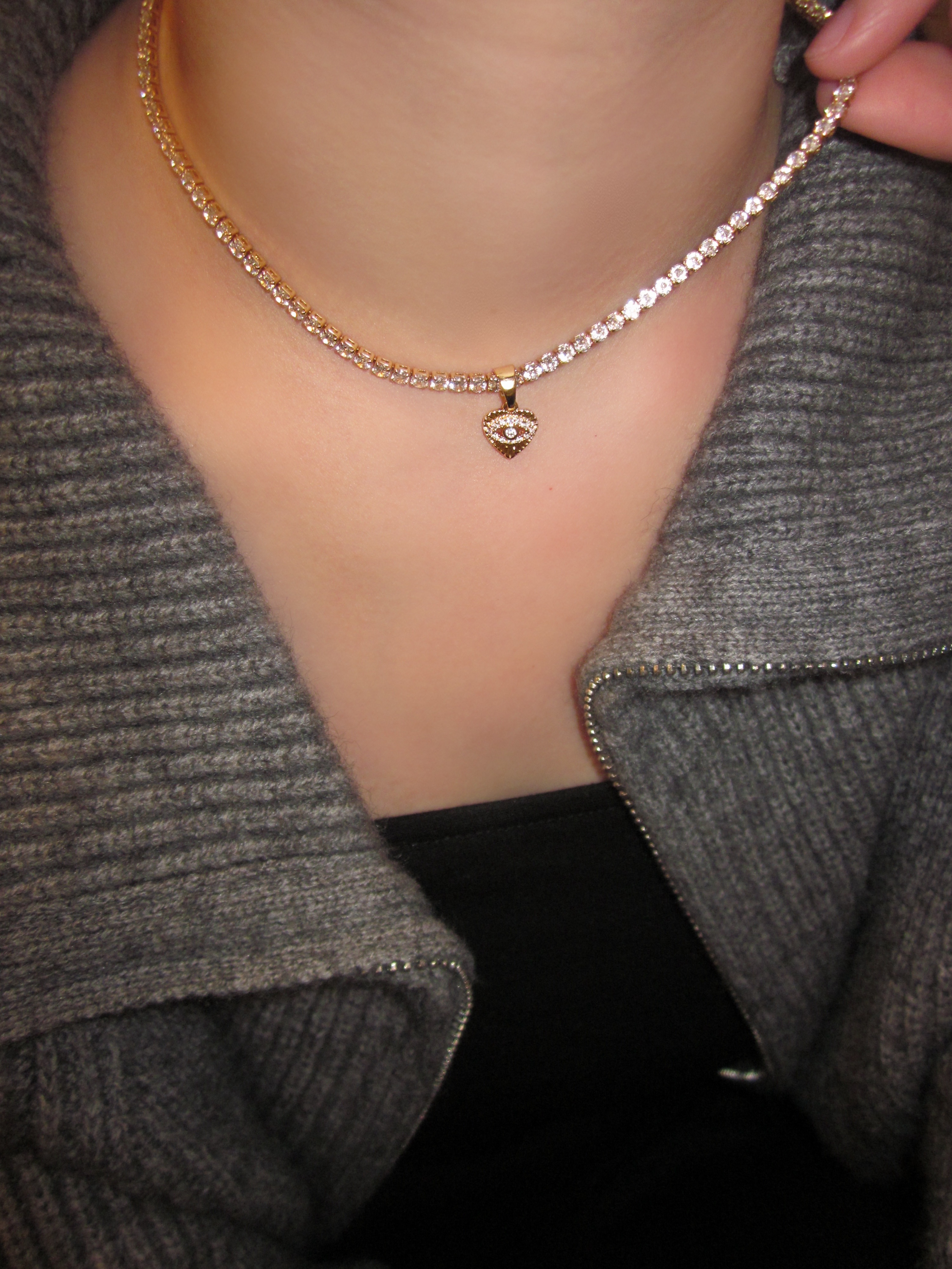 evil eye tennis necklace