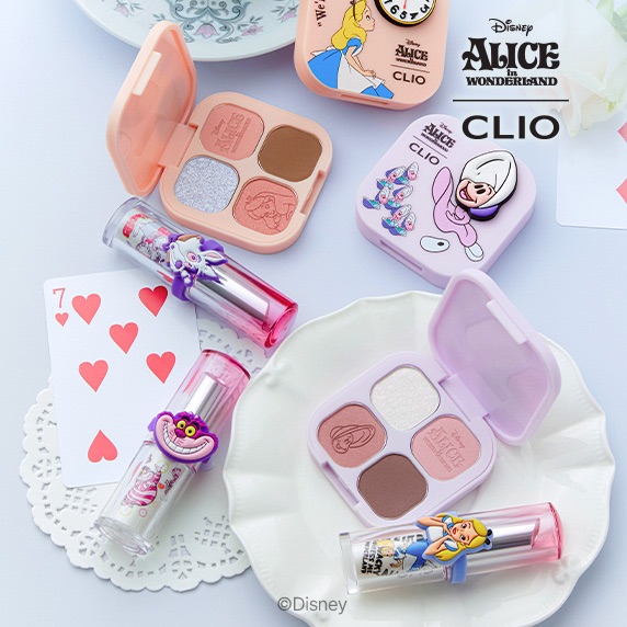 CLIO X 愛麗絲夢遊仙境 限定眼影盤+唇膏+收納小包禮盒