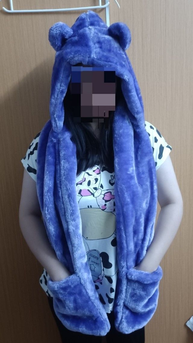 【現貨】可愛保暖帽 暖冬毧帽 圍脖 親膚保暖 保暖帽子女冬天圍巾手套一體三件套毛絨帽可愛小熊加厚保暖護耳圍 A001