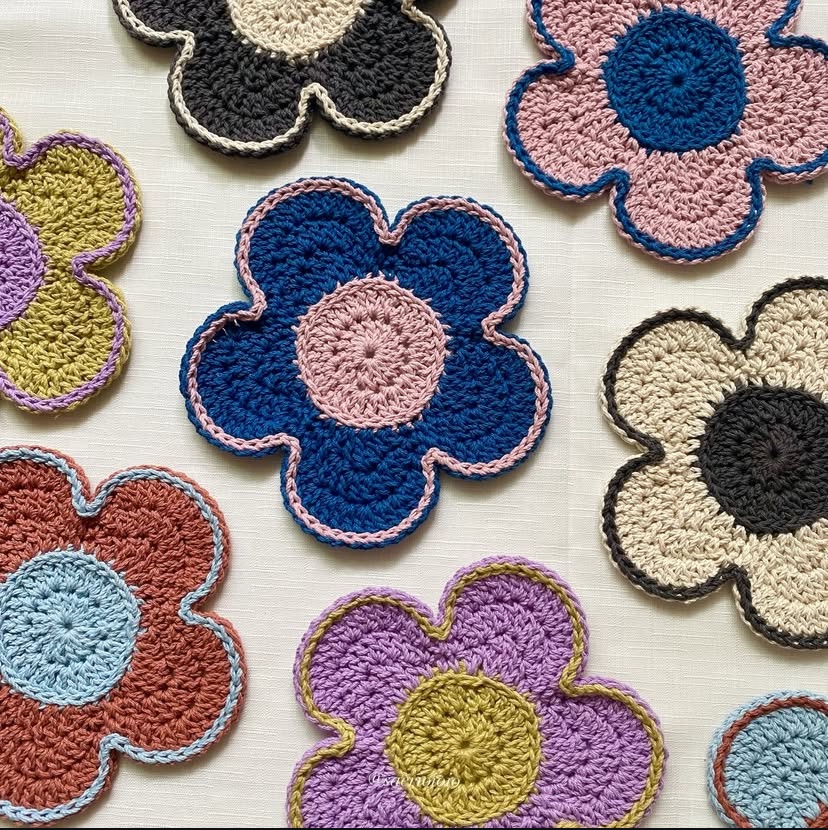 ꒰ ✿花花編織杯墊✿ ꒱