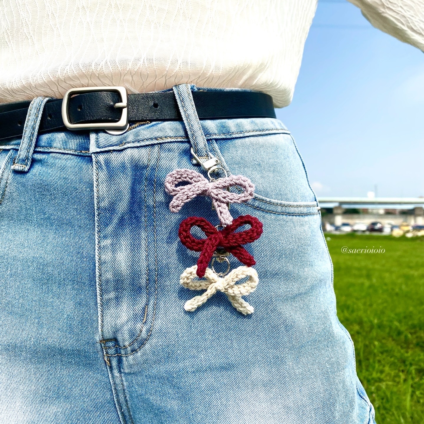 ꒰ 𝞋𝞎鉤織蝴蝶結鑰匙扣𝞋𝞎 ꒱