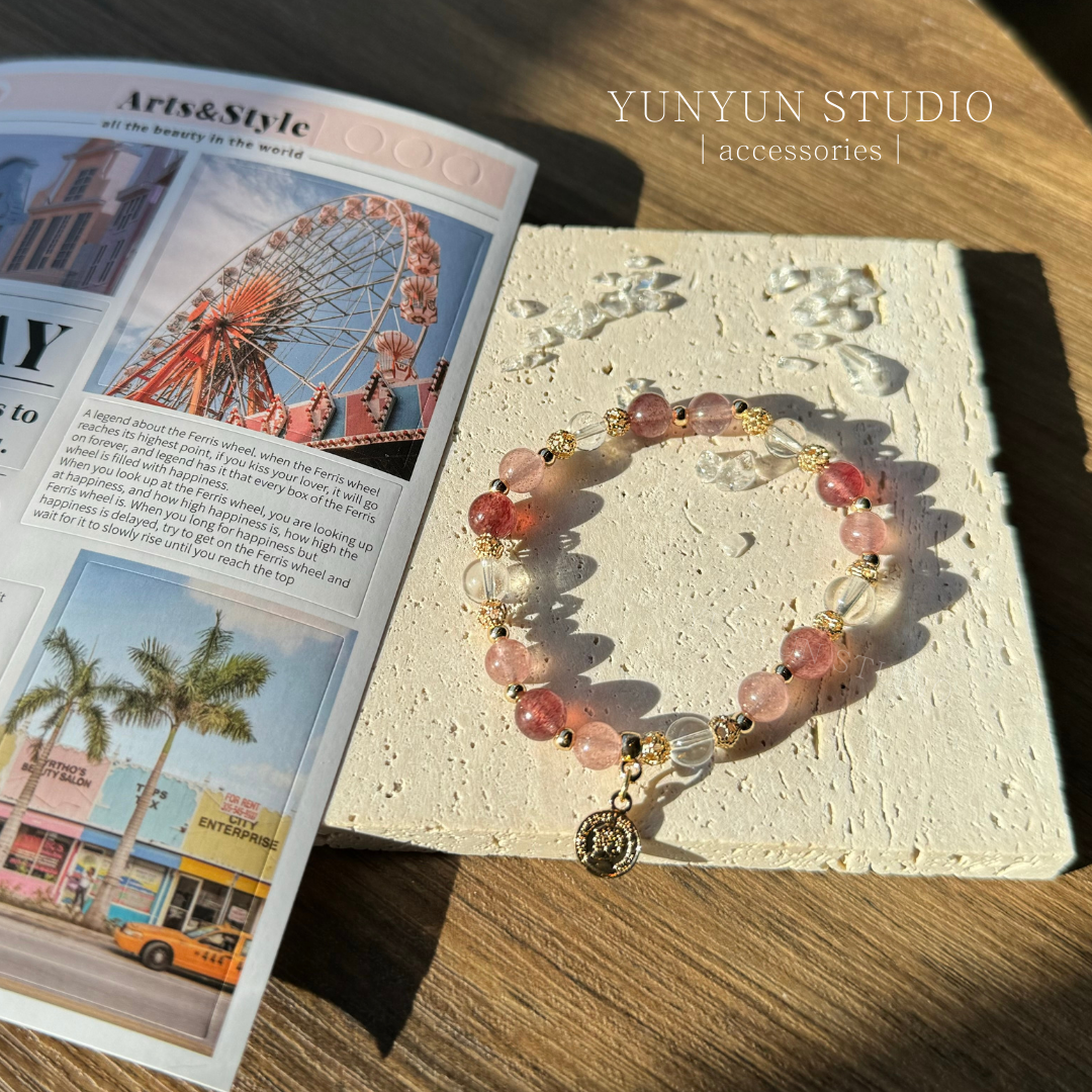 手鍊-草莓晶、白水晶🌷