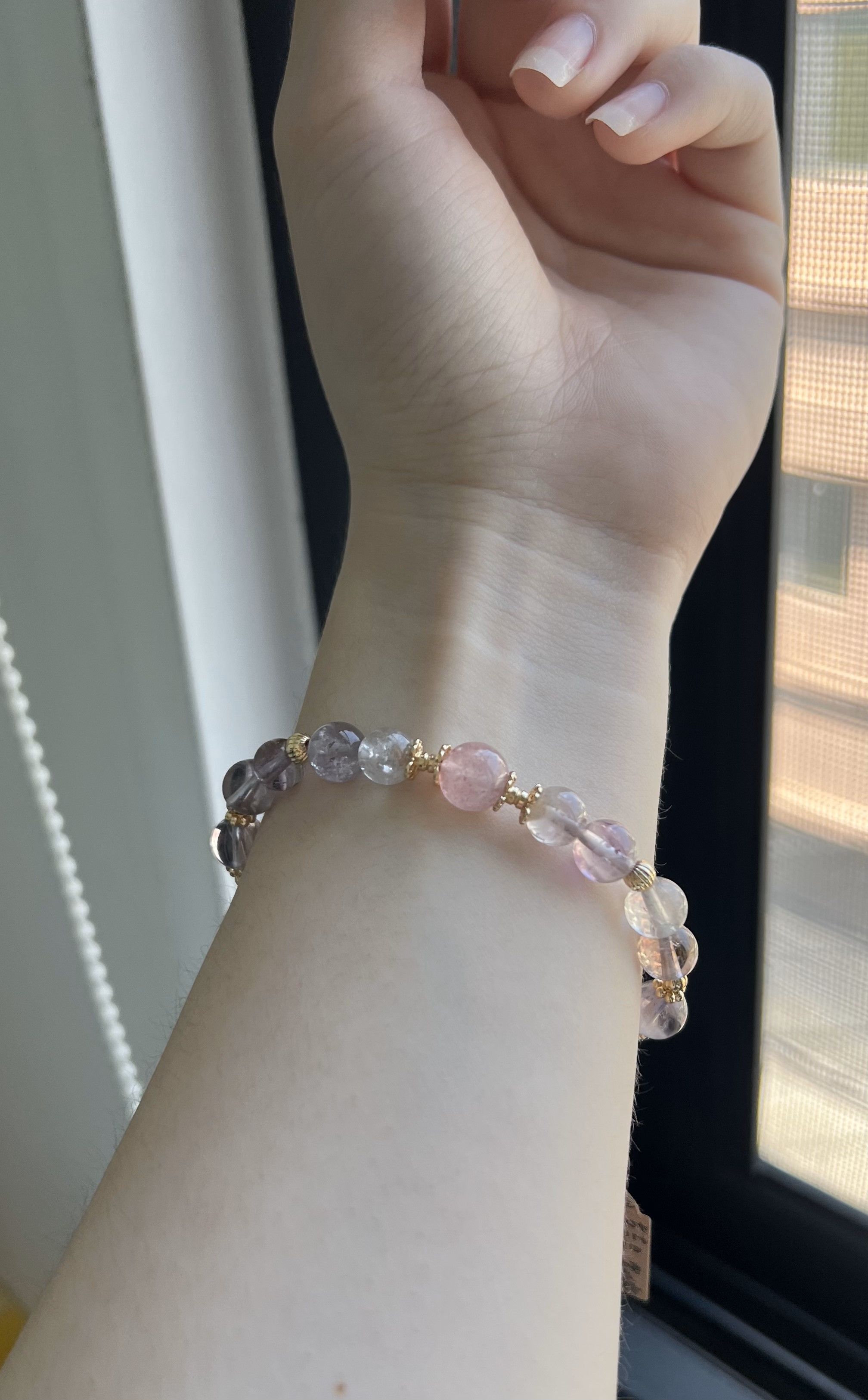 手鍊-草莓晶、薰衣草紫幽靈