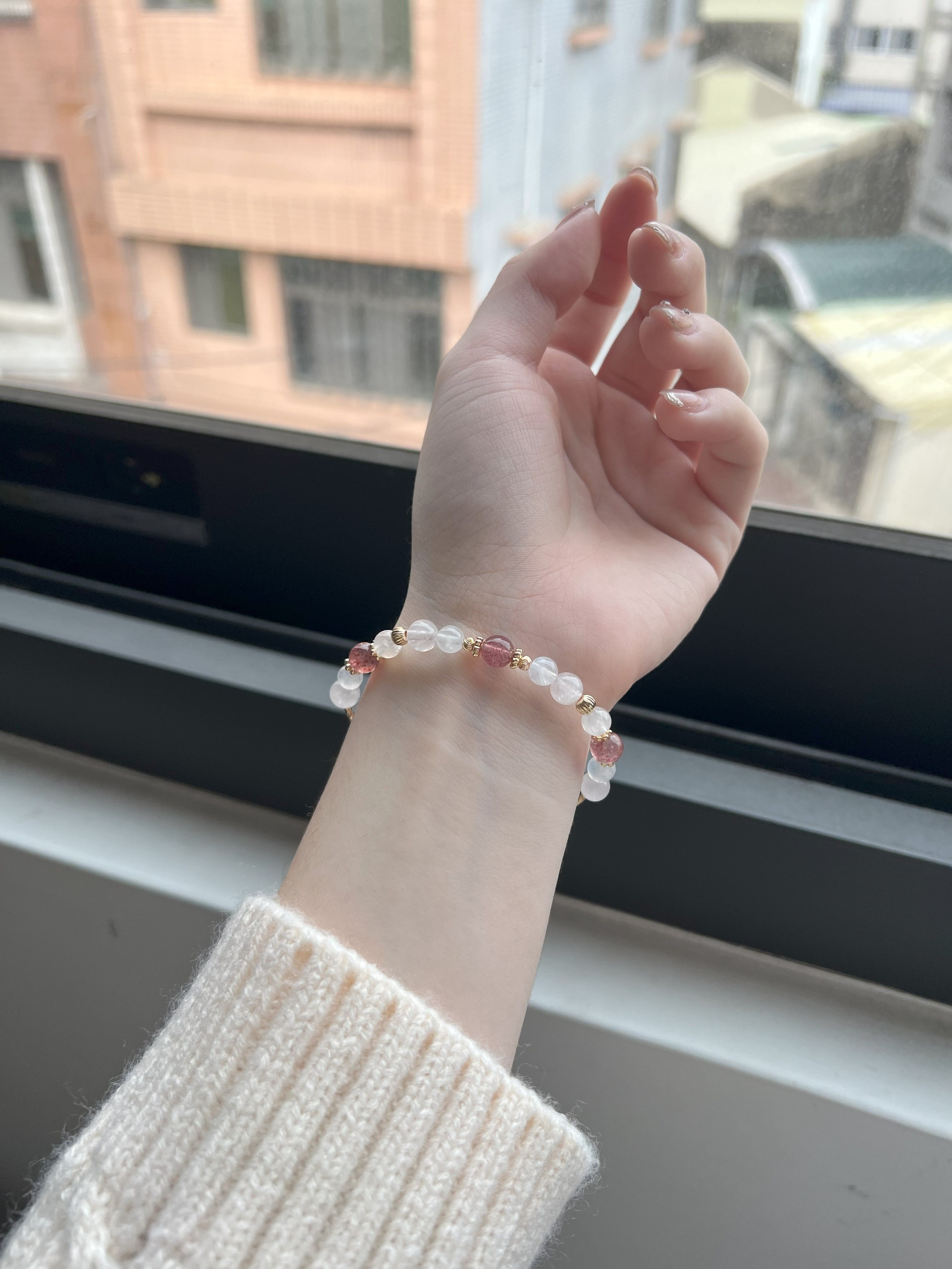 手鍊-草莓晶、粉晶、藍月光ฅ՞• •՞ฅ