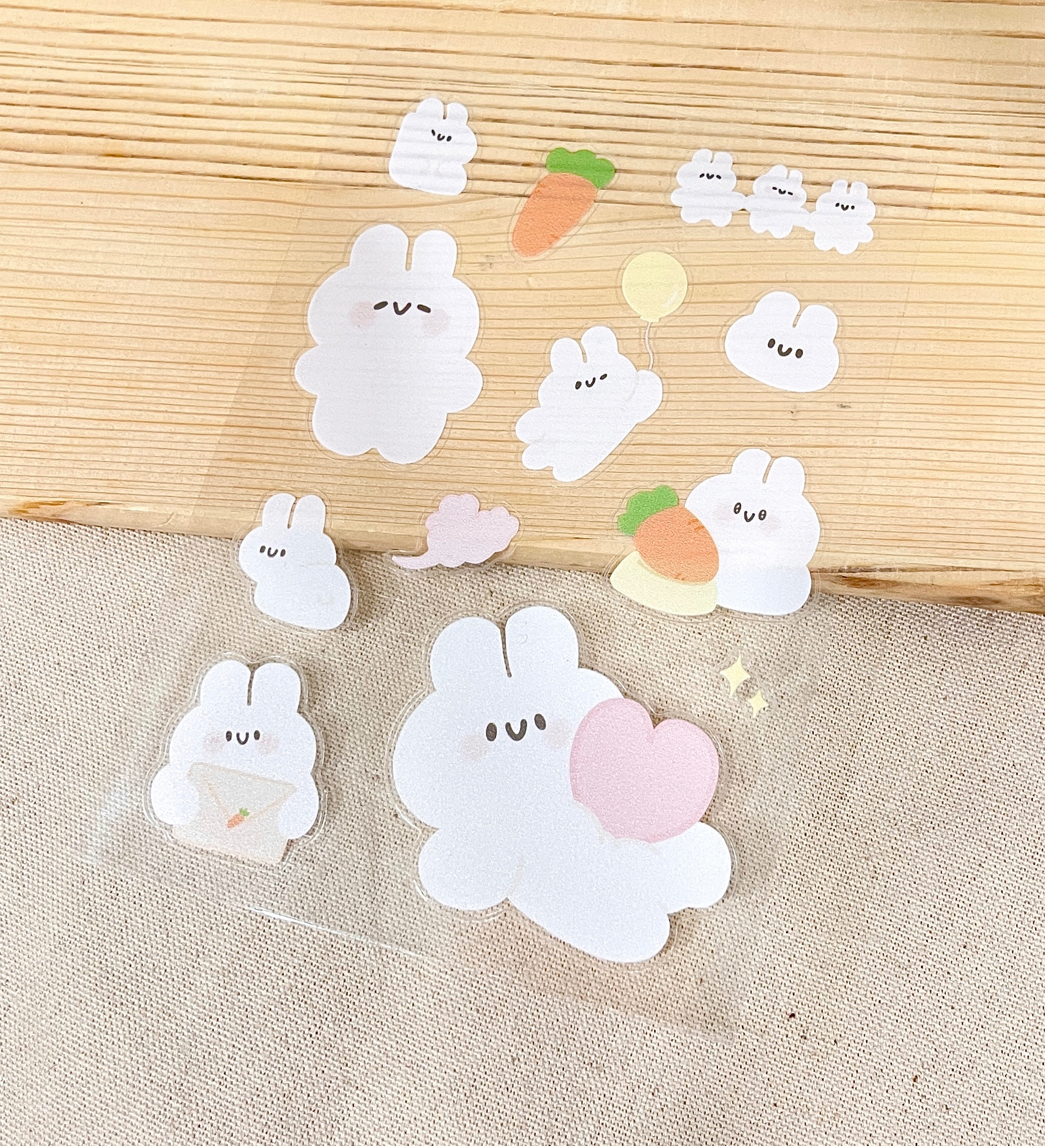 軟Q兔兔🥕透明圖鑑貼紙
