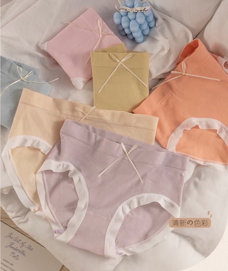 日系蝴蝶結軟糯彈力滾邊內褲