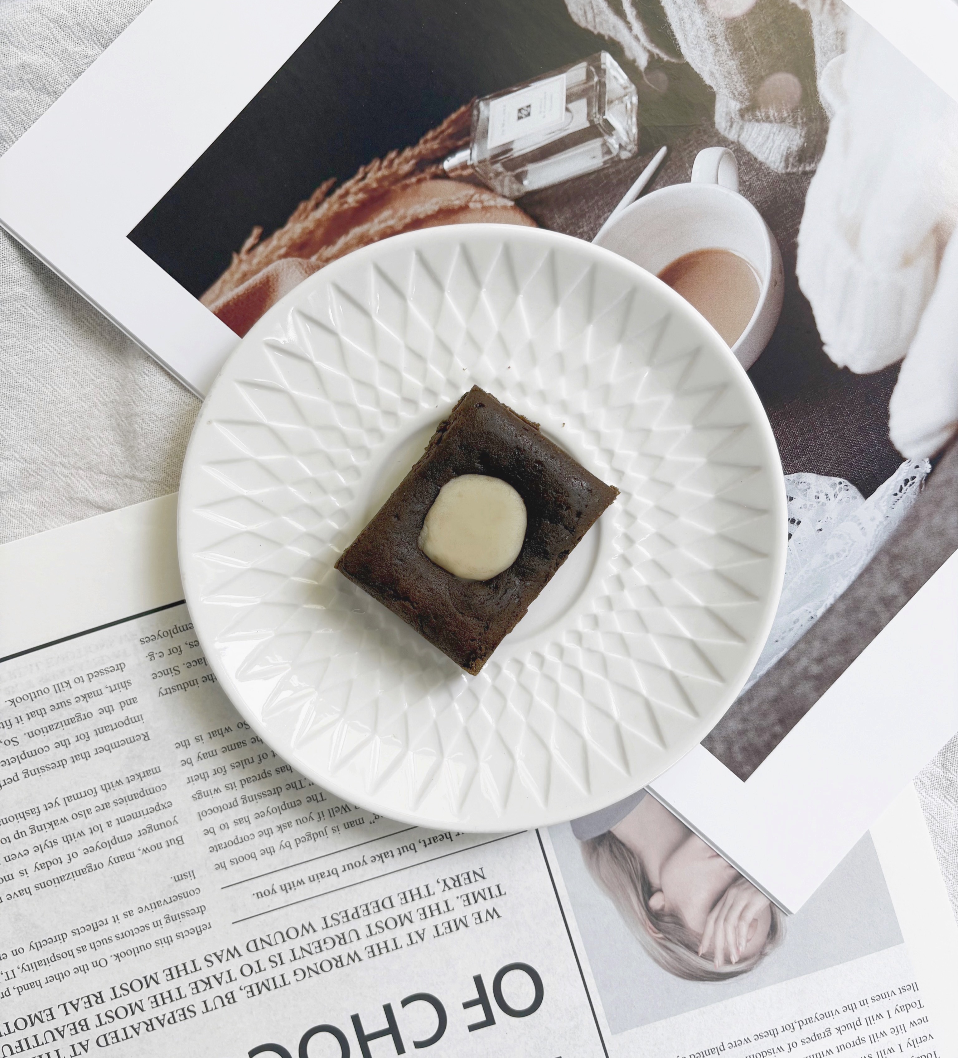 麻糬焙茶布朗尼🍂