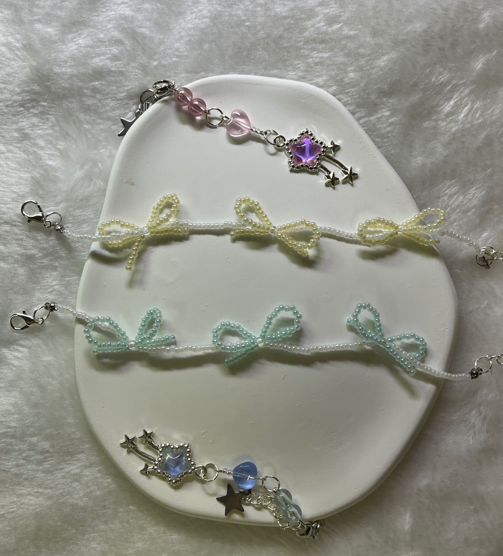 雙色夢語蝴蝶結手鍊組