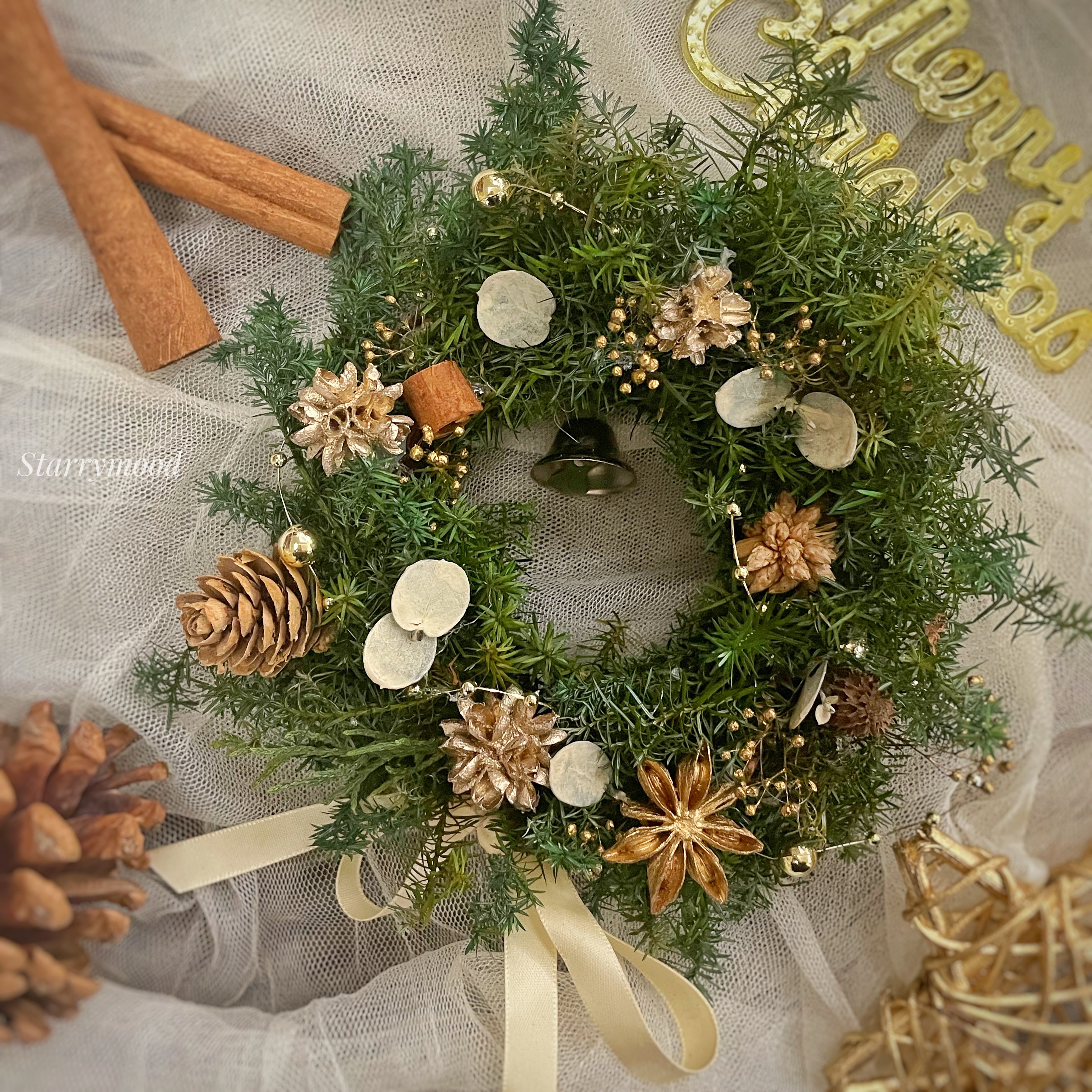 幸福鈴鐺聖誕花圈