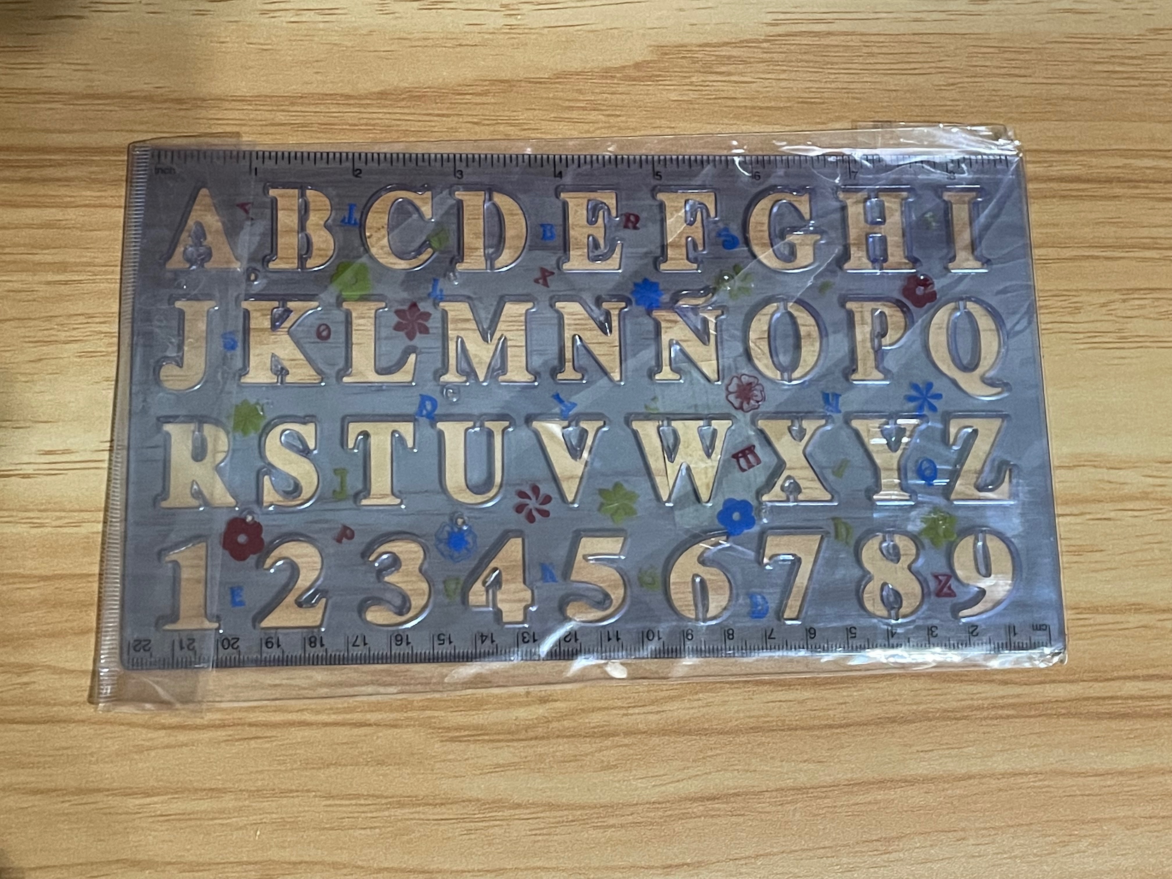 多功能 15cm 尺 塑膠 模型 英文字母 數字