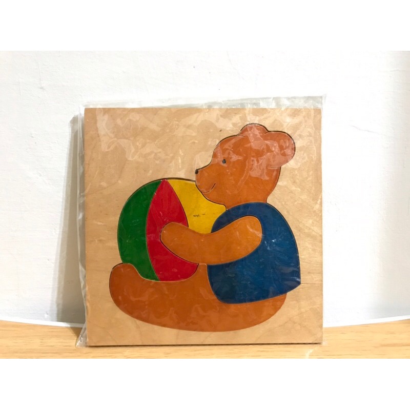 幼兒 木頭 拼圖 小熊 保存良好
