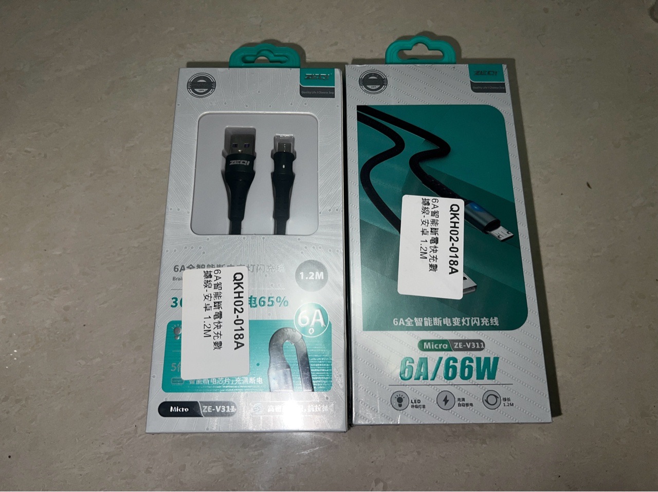 9.智能斷電快充線 USB MICO 6A 1.2M 全新