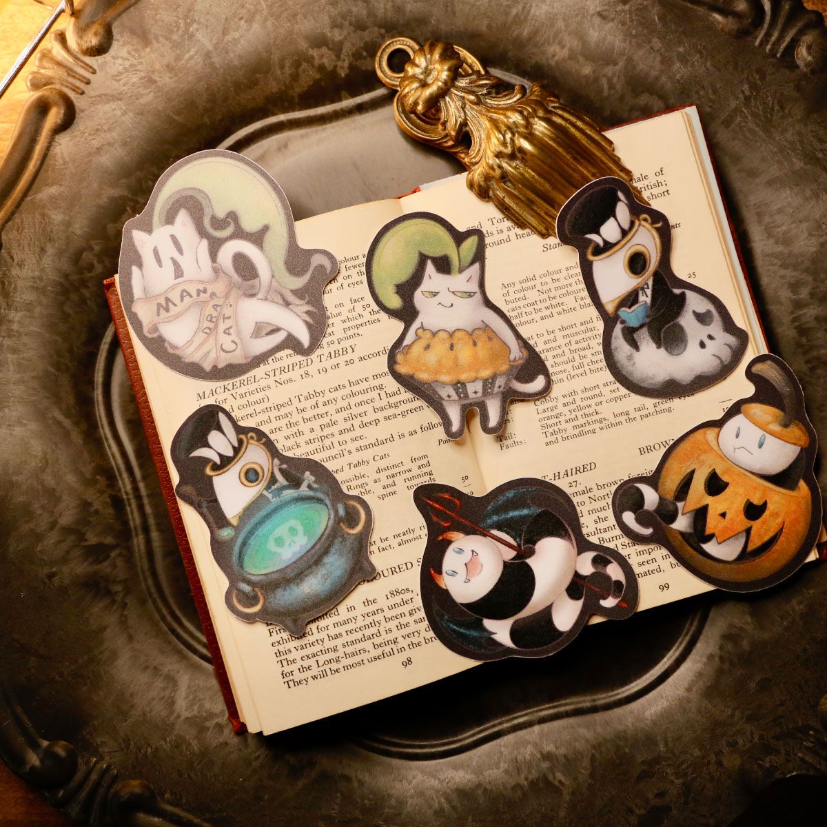 萬聖節喵德拉與克勞德防水PVC貼紙組