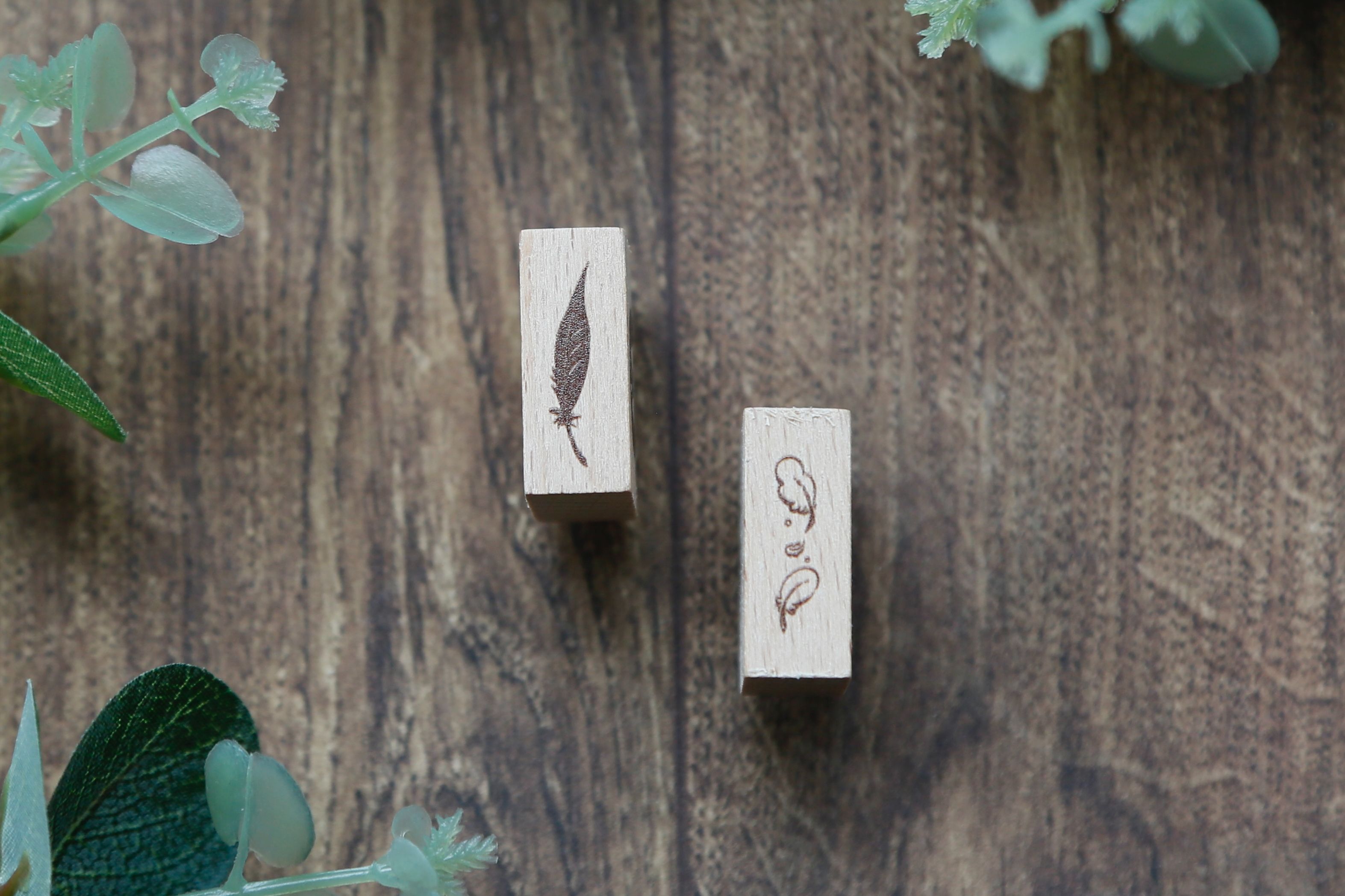 羽毛系列櫸木製印章