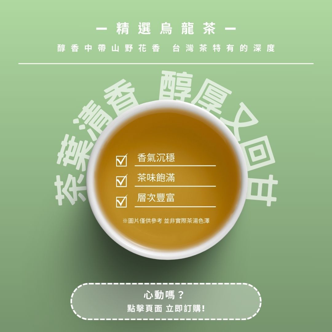 精選烏龍茶｜茶葉清香，醇厚又回甘