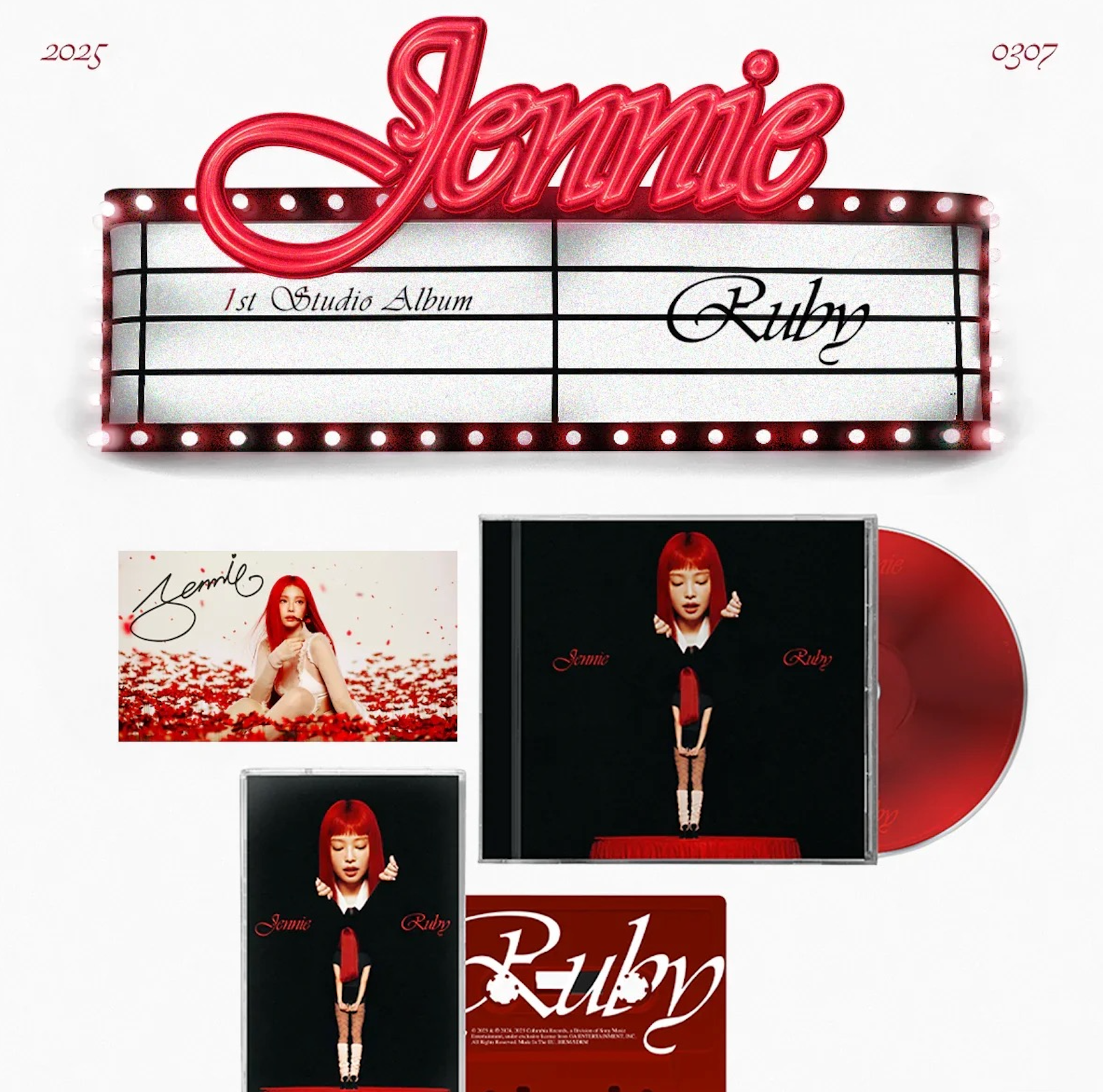 JENNIE《Ruby》英國版親簽（簽名卡、CD、卡帶）
