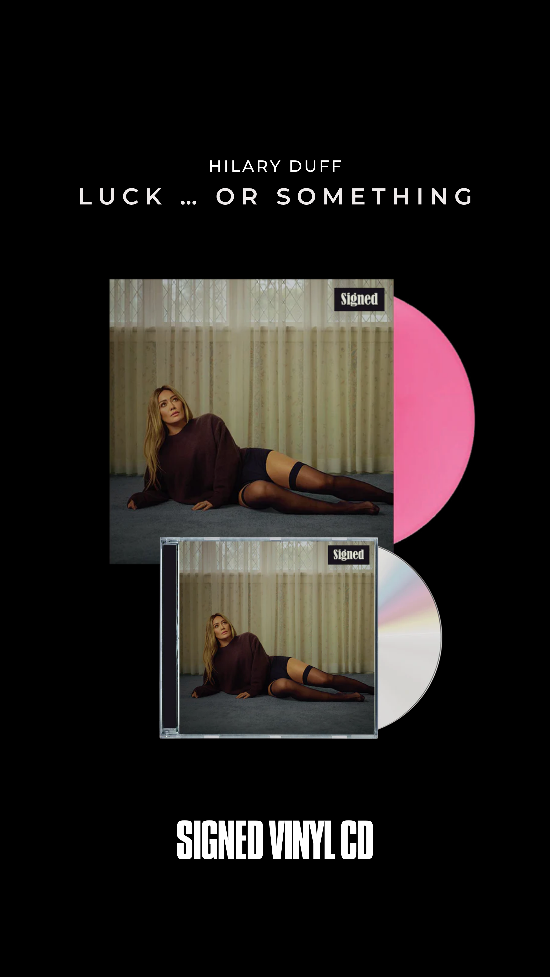 Hilary Duff【luck … or something】簽名彩膠、簽名CD