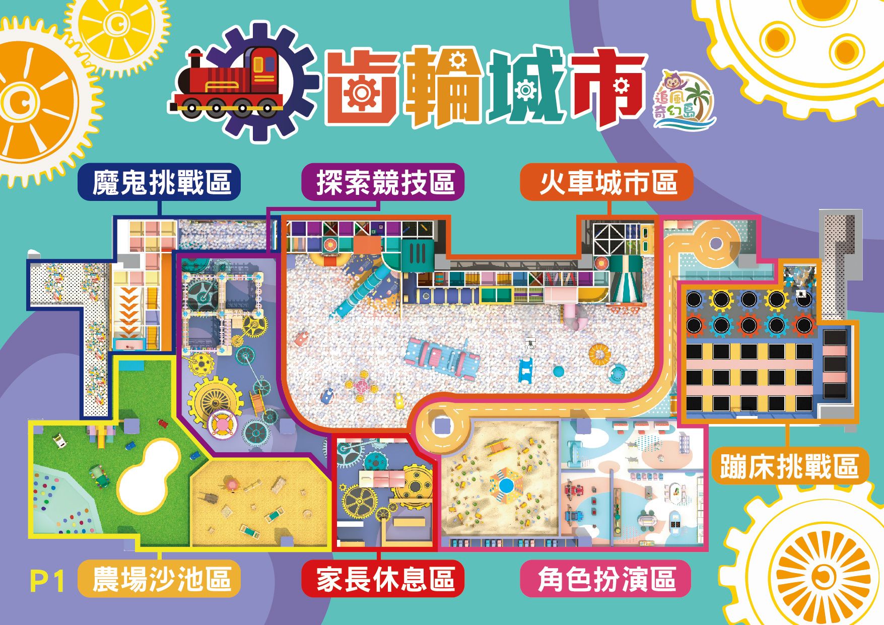 ⚙️奇幻島齒輪城市竹苗旗艦店頭份尚順5F一大一小親子票