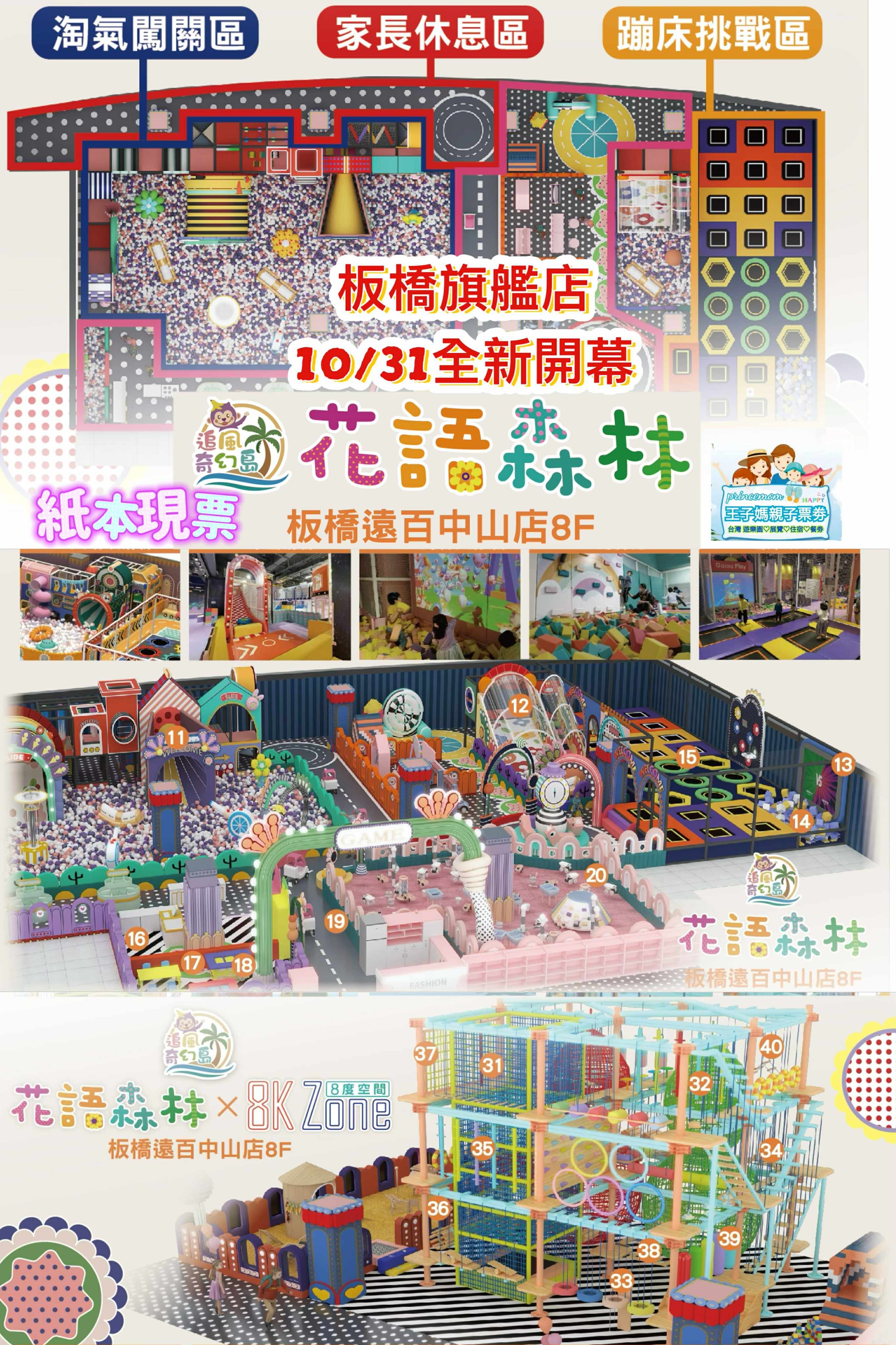 板橋小遠百10/31全新開幕【花語森林】加【8K ZONE 】兒童預售票價＝250元/全日票