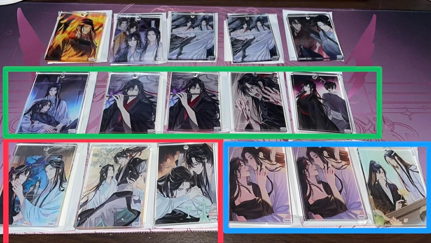 魔道祖師 日本紀念展 扉絵雙層壓克立吊飾（請看說明）