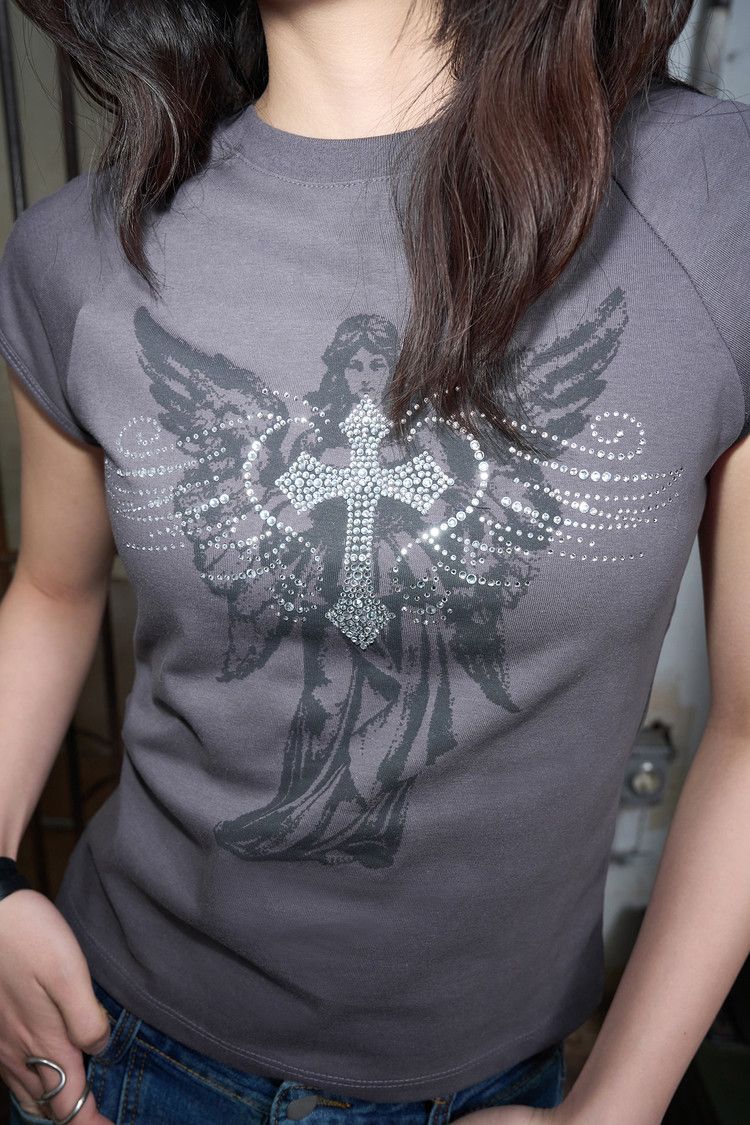 엔젤 윙스 큐빅 하프 티셔츠（三色）