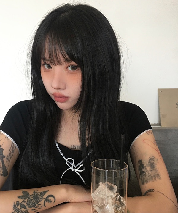 파머 셔링 리본 반팔 티셔츠（五色）