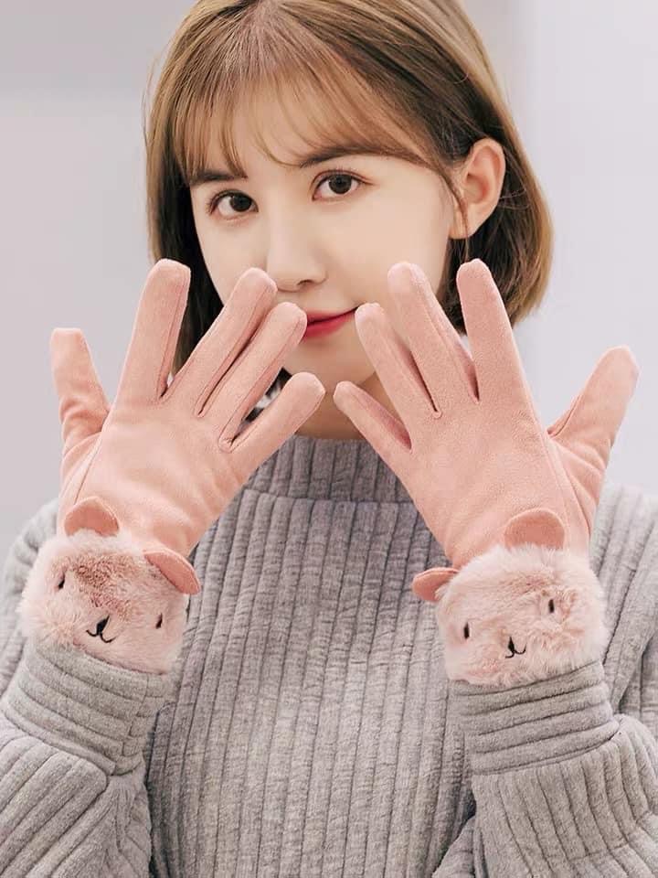 🌸冬季小貓麂皮绒保暖手套🌸