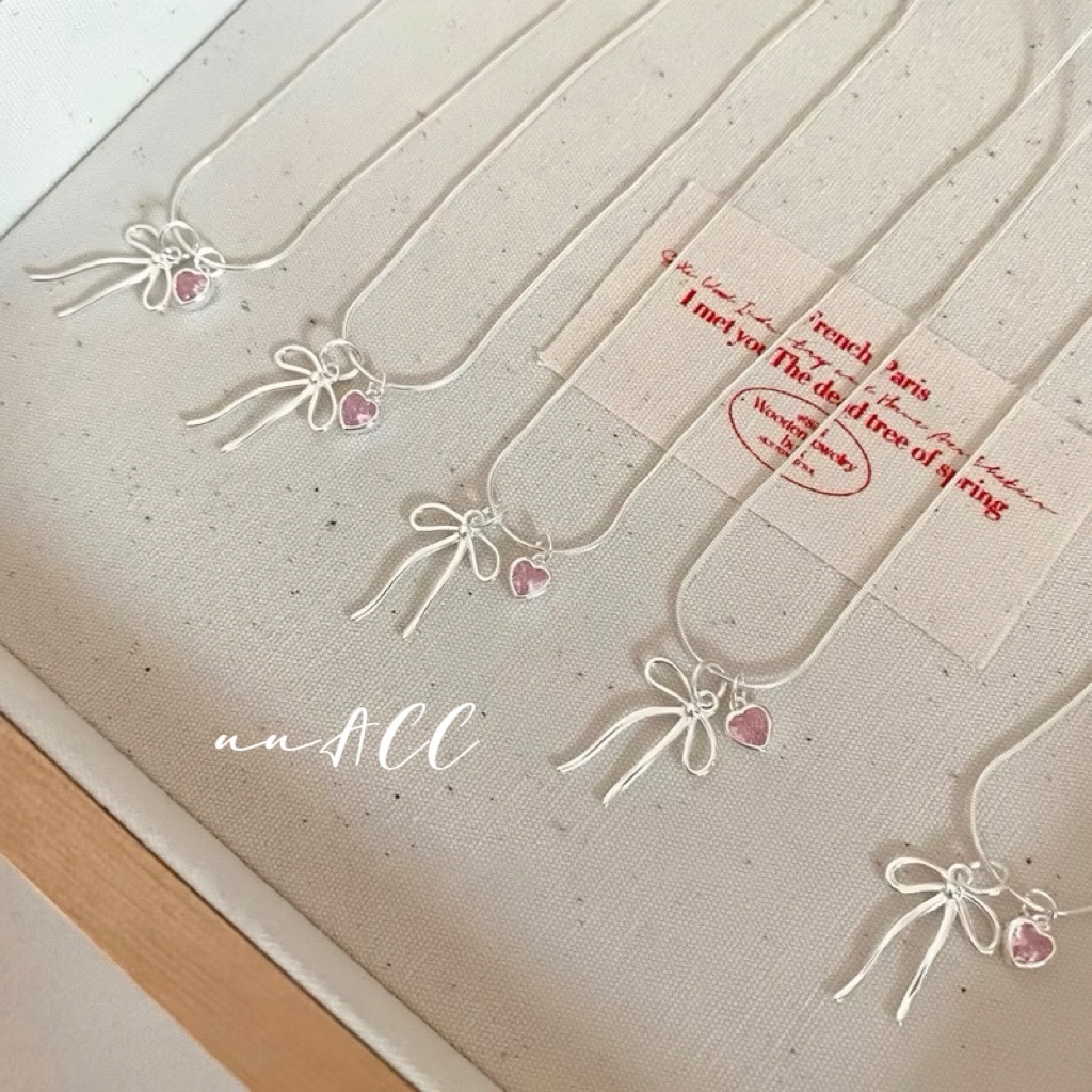 S925粉心蝴蝶結項鍊🎀