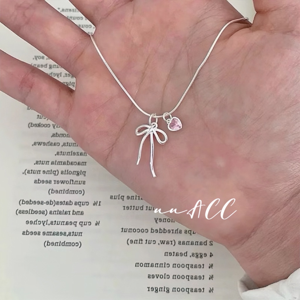 S925粉心蝴蝶結項鍊🎀