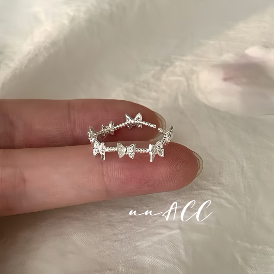 純銀春日花蝴蝶戒指
