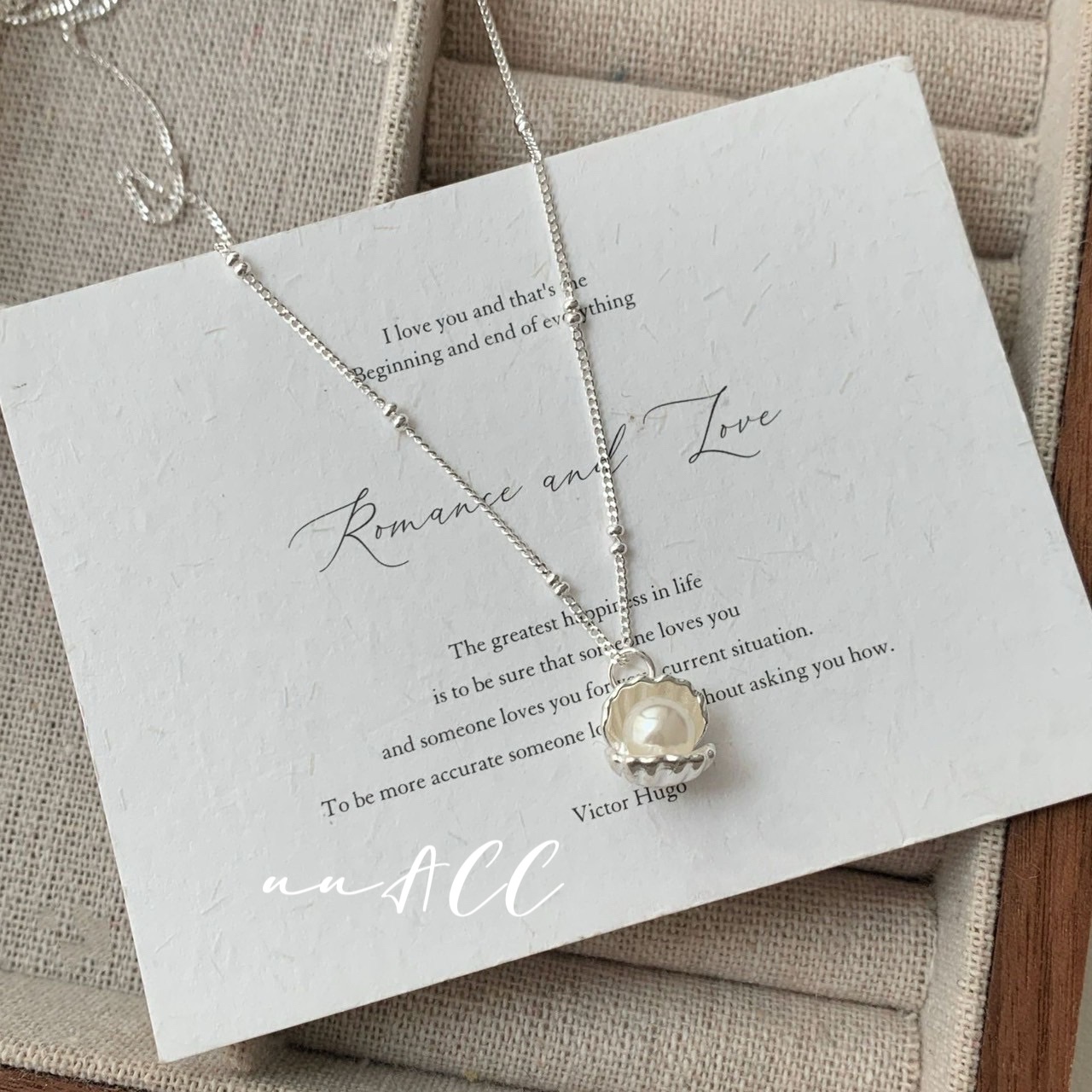 新版純銀珍珠貝殼鍊