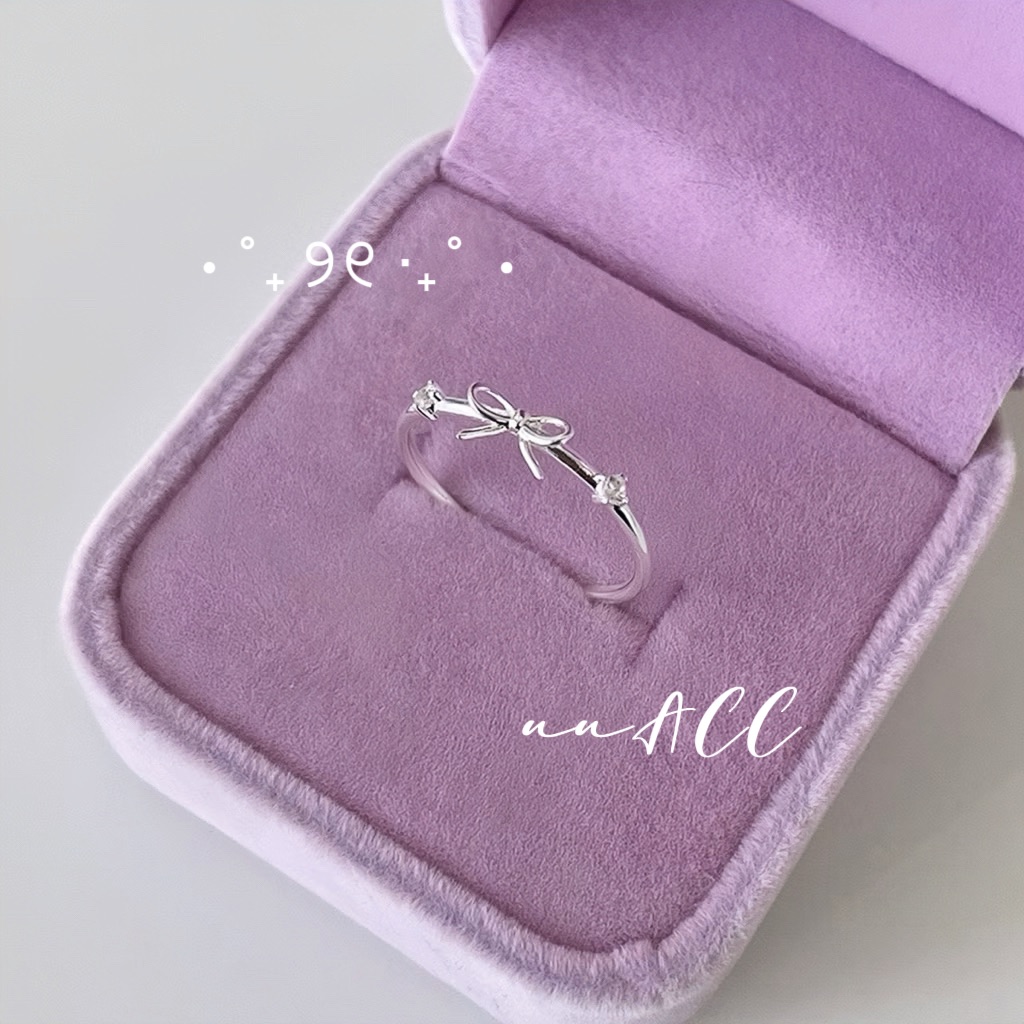 純銀冰鑽蝴蝶結細戒（補）