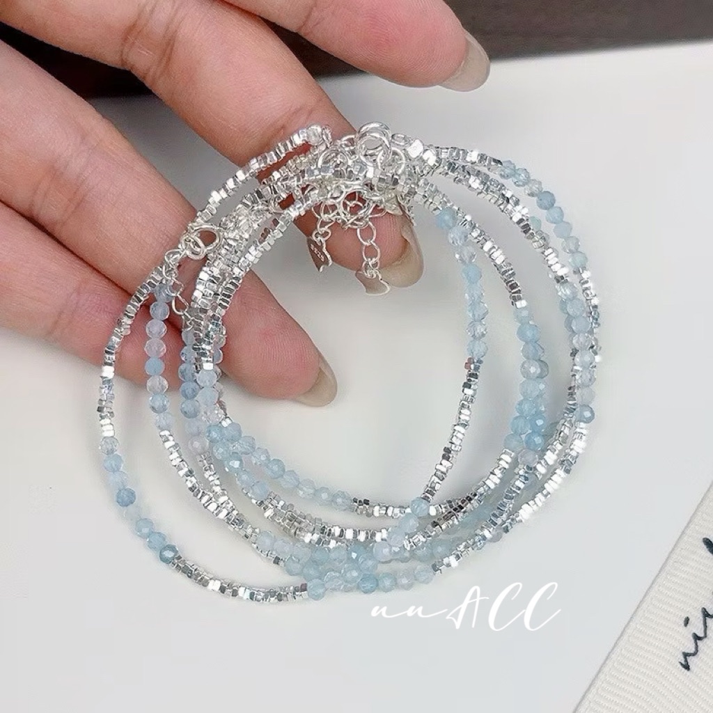 純銀藍色傳說碎銀手鏈