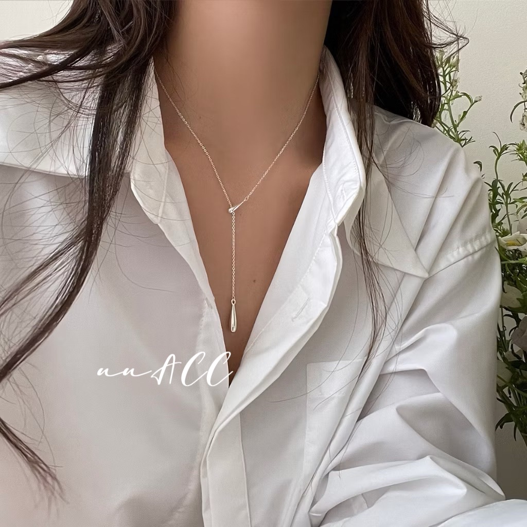 正韓純銀水滴抽拉式長項鍊🇰🇷