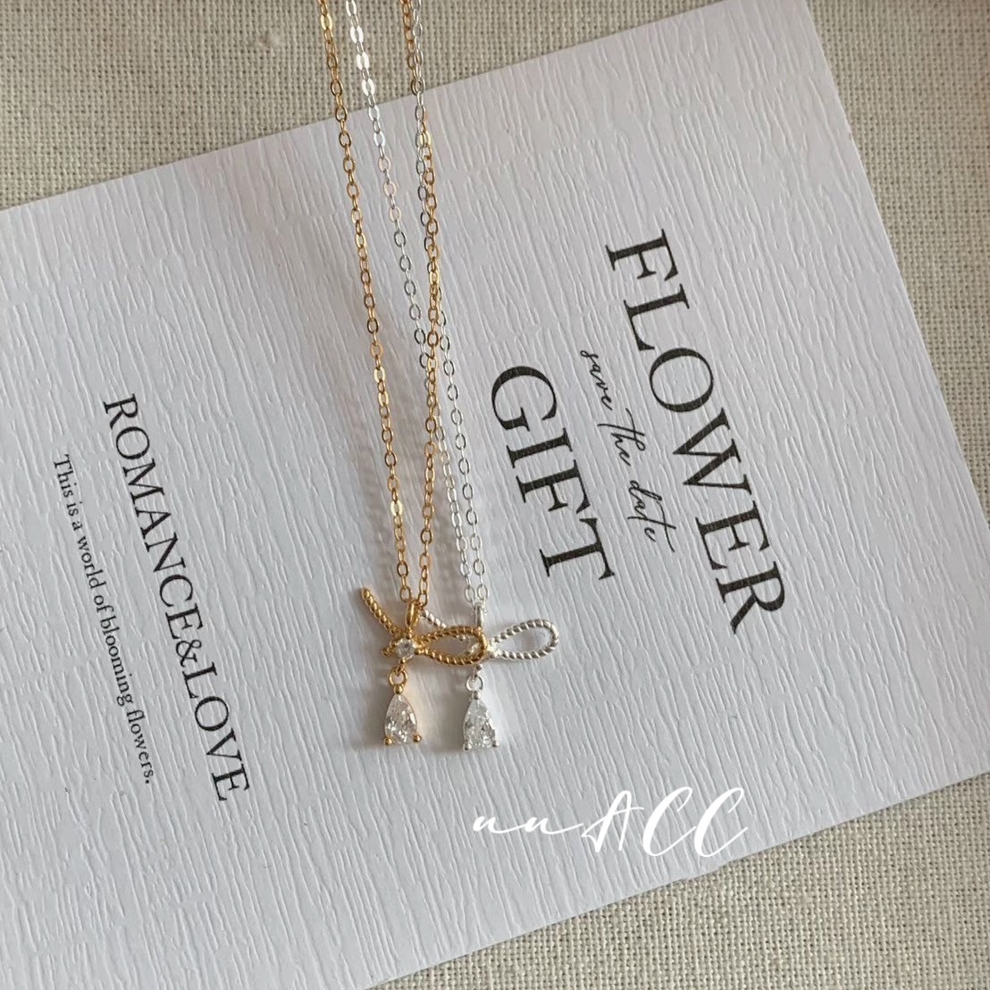 純銀聖誕紐結鑽石項鍊