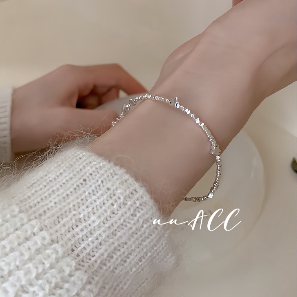 蝴蝶結星星碎銀手鏈